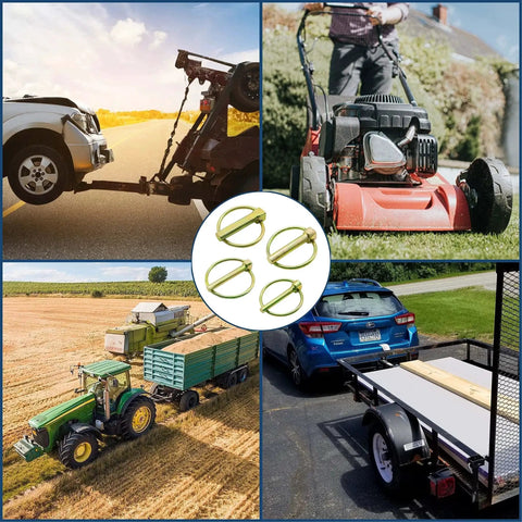Six Piece Lynch Pin Kit With Ring For Trucks Trailers Tractors Lawnmowers Trolleys And More 5/16 By 1-3/4 Inch
