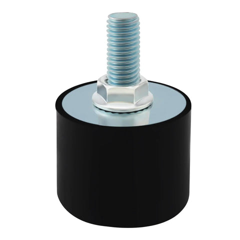 Reduce vibration and noise while protecting your equipment with a four pack of 40x30mm M10 rubber isolator mounts, front view