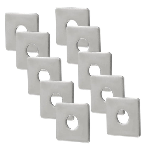 10 Pack M10 Square Bearing Plate Washers 304 Stainless Steel Heavy Duty Flat Spacers for Even Load Distribution in Timber Structures