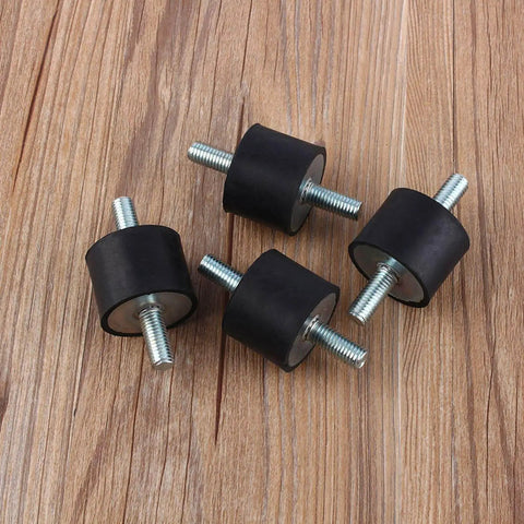 M10 Rubber Vibration Isolator Mounts 40x30 for Air Compressor Pumps, anti vibration shock damper, four mounts on wood surface