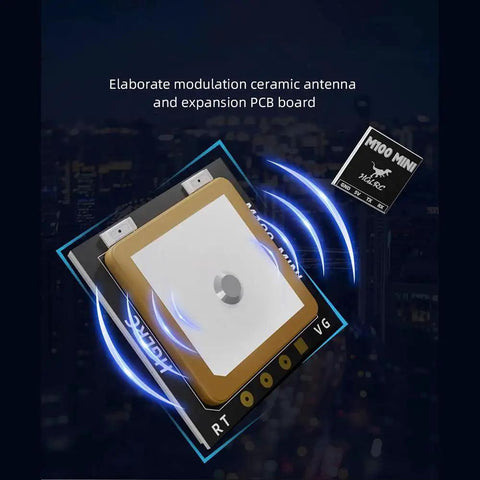 Top view of Mini M100 GPS Module For UBLOX Compatible With 2-7 Inch FPV Racing Drones showing ceramic antenna and PCB.