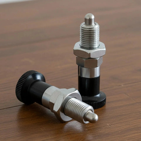 Two Pack M10x1.5 Spring Plunger Ball Nose 304 Stainless Steel Push Fit Indexing Plunger With Retractable Coarse Thread Quick Release Pin