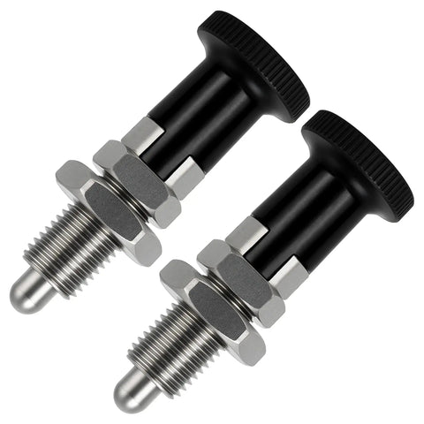 Two Pack M10x1.5 Spring Plunger Ball Nose 304 Stainless Steel Push Fit Indexing Plunger Quick Release Pin