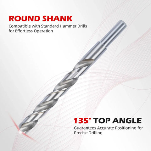 Round shank drill bit with 135-degree tip for M10x1.0 Metric Thread Repair Kit with Stainless Steel Inserts 12.7mm Long