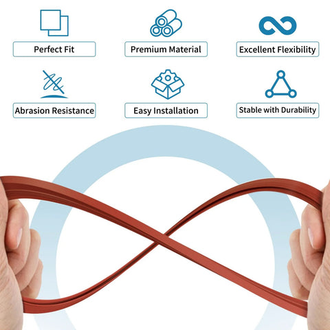 Red M11 door gasket for M11/M11D sterilizers; stretched seal with door and dam gasket and support wires.