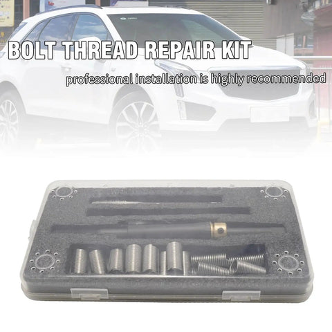 M11 x 1.5 Head Bolt Thread Repair Kit With Wire Thread Inserts displayed in a storage case for Kia Isuzu Honda Toyota Hyundai Cadillac