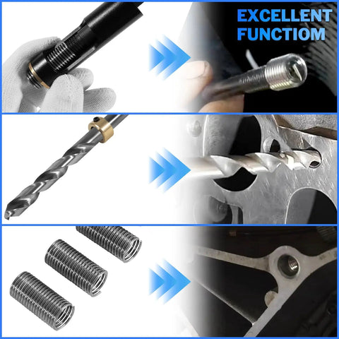 M11X1.5 Head Bolt Thread Repair Kit 35119S for Cadillac Toyota Nissan Isuzu Hyundai Kia, tools and metal inserts overview