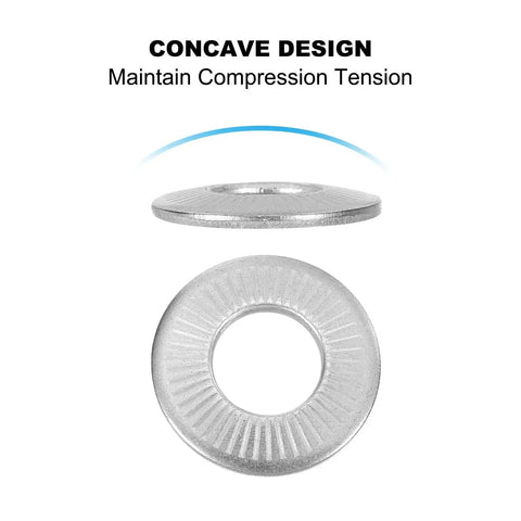 Concave M12 Belleville Spring Disc Washers 304 Stainless Steel Conical Knurled pack of 30 with compression tension
