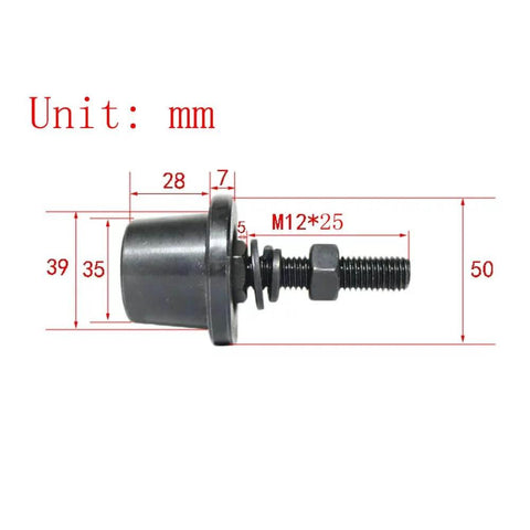 Dimensions of a component in 4 Pcs Heavy Duty I Beam Trolley Rollers with Double Bearing Wheels Adjustable Design for beams.
