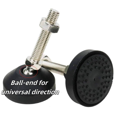 Heavy duty M12x50mm leveling feet deliver 2.83 inch height and 880 lb capacity, adjustable swivel rubber feet with ball-end.