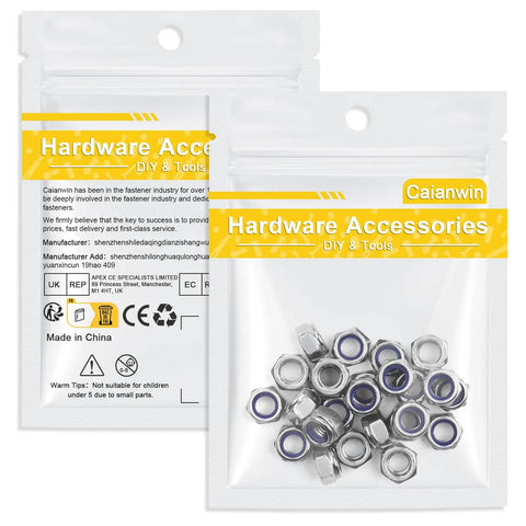 M12 Nylon Insert Hex Lock Nuts Set Of 10 DIN 985 Stainless Steel A2 in plastic packaging for industrial fasteners