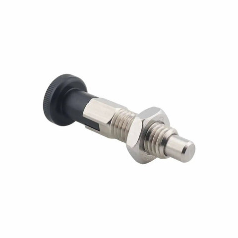 M12 Self Locking Stainless Steel Spring Locating Pin With Ball Nose Plunger And Knob, side view