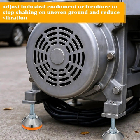 Tough As Nails M12 Thread Leveling Feet With 2.28 In Diameter Base Adjustable Swivel Levelers for Machinery Stabilization on Uneven Floor