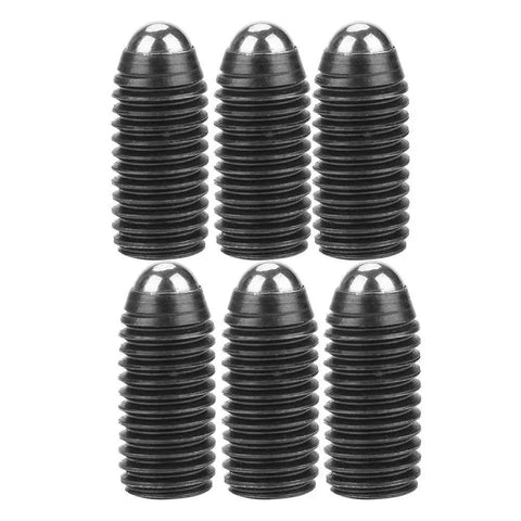 Six carbon steel M12x1.75 socket ball spring plungers from the Ten Piece M12X1.75 Socket Ball Spring Plungers Set With Hex Set Screws.