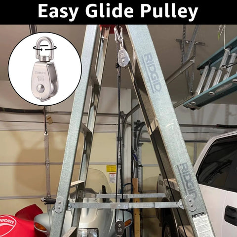 10Pcs M15 Single Pulley Block, 304 Stainless Steel Wire Rope Pulley, Lifting Pulley with 10 Spring Snap Hooks for Hanging and Lifting