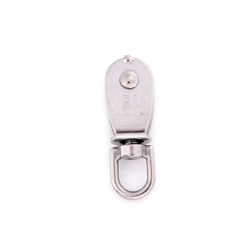 Stainless Steel M15 Wheel Swivel Pulley Block Heavy Duty Steel Single Wheel Swivel Lifting Rope Pulley for Wire Rope, top view
