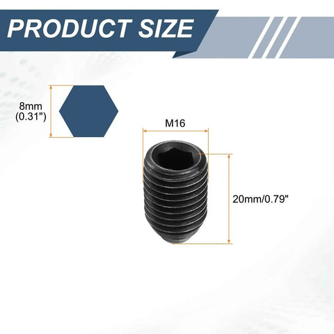 10 Pieces M16 By 20mm Screw Thread Ball Plunger With Hex Socket High Carbon Steel Spring Plungers For Lubrication And Pneumatic Tools 8mm Ball Diameter 2mm Thread Pitch 40 To 120 Newton Load Black Anodized Finish For Durable Precision