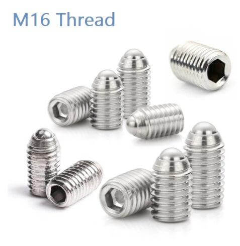 M16 25mm Length - Stainless Steel Ball Plunger - Hex Head
