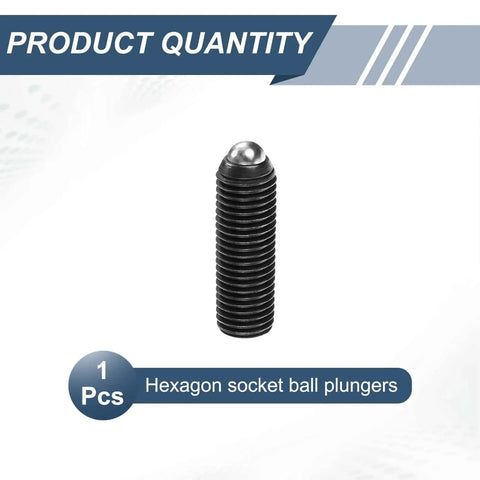 Screw Thread Ball Plunger M16 X 50mm Hex Socket High Carbon Steel Black Industrial Grade