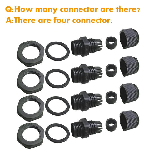 Four M16 cable glands for Outdoor Universal Junction Box Weatherproof IP67 ABS Plastic Enclosure with Dustproof Sealing