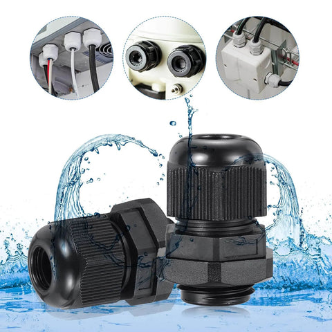 M16 Waterproof Cable Gland Kit 4 Pack 6-10mm Wire Hole Sealing Glands For Cable Fixing Wiring Repair And Gland Replacement In Electrical Enclosures Nylon Black Heavy Duty Easy Fit