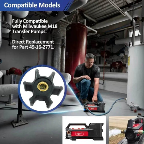 Pro Grade Impeller, O-Ring And Oil Seal Kit For Milwaukee M18 Transfer Pumps Direct Replacement Of 49-16-2771 in use