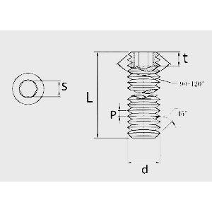 M2.5 4mm Long Stainless Steel Hexagon Headless Screw - VXB Ball Bearings