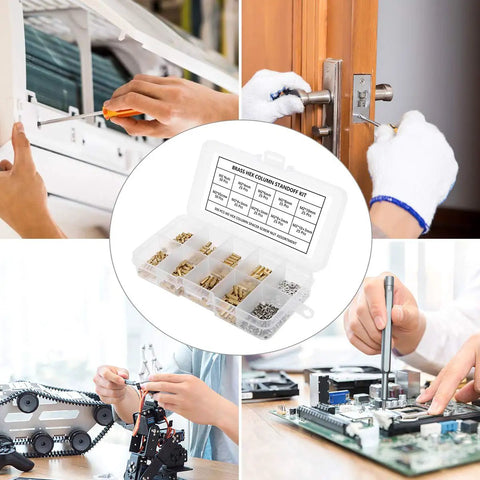 300Pcs M2 Brass Standoff Kit With Hex Column Spacers And Screws Motherboard Standoffs Nut Assortment In Box For PC Builds Laptop Repairs And DIY Electronics