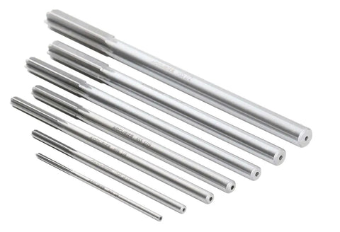 Pro Grade M2 HSS Chucking Reamer Set For Precise Reaming In Lathes And Drills One Eighth To One Half Inch By Sixteenths Right Hand Cut