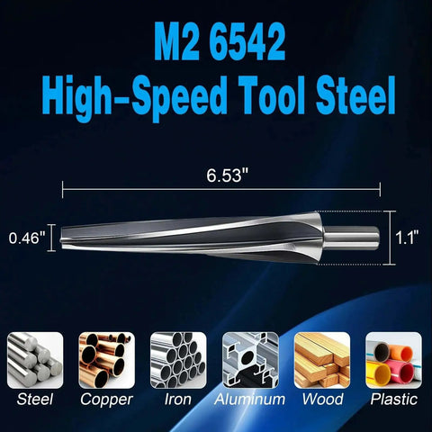 7 Degree Ball Joint Tapered Reamer With One And One Half Inch Per Foot Taper M2 6542 High Speed Steel Universal Tie Rod Drill Bit