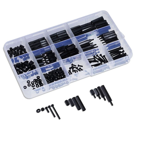 320 Piece M2 Nylon Hex Spacer Standoff Kit With Male And Female Screws Nuts And Mounting Hardware For PCBs And Motherboards In A Durable Plastic Storage Case