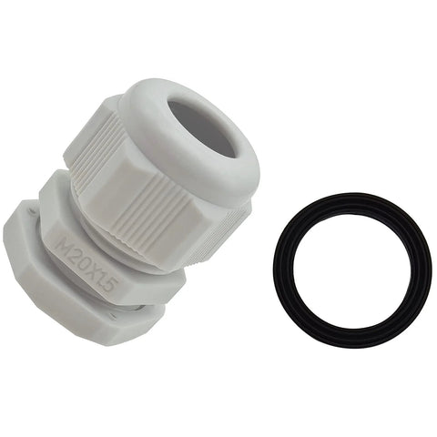 Waterproof M20 Cable Glands Set 10 Pcs IP68 Adjustable 6 To 12mm Cable Joints With Locknuts Nylon PA66 Construction
