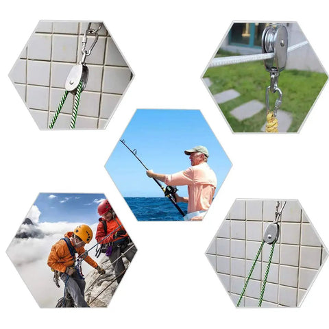 16 Pack M20 Single Pulley Block With 200lbs Load Capacity In 304 Stainless Steel Swivel Pulley in various outdoor uses