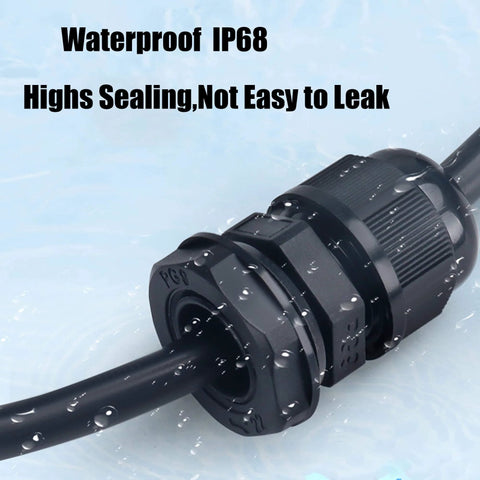 M20x1.5 Nylon Cable Gland Joints 10 Piece Set Waterproof Adjustable 6 To 12mm Connectors With Gaskets IP68 in action