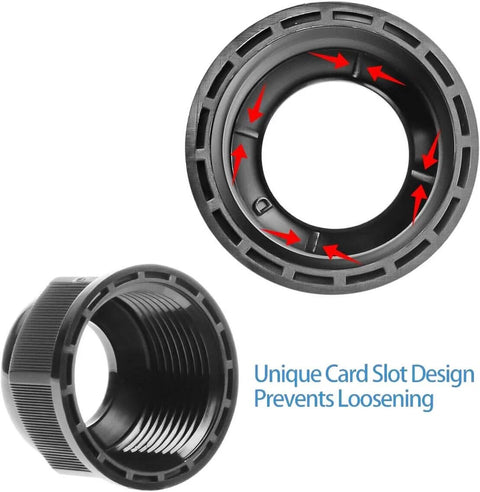 M22x1.5 Nylon Cable Gland Waterproof IP68 Black Cord Gripper Fitting With Adjustable Sealing Nut Strain Relief RoHS Compliant Built Outdoor And Industrial Use Tough Water Sealing Against Salt Oil Dust In Harsh Environments 1 Piece, showing card slot design preventing loosening.
