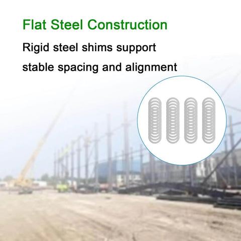 Achieve precise mounting and spacing with a 48-piece M22 flat shim set, offering thicknesses for leveling and alignment in construction.