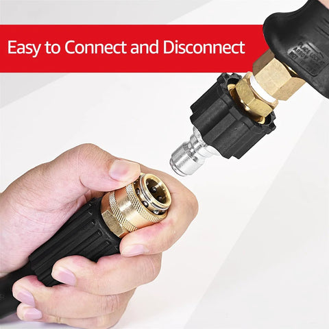 YAMATIC pressure washer adapter set with M22 to 3/8 in quick-connect couplers; brass fittings, 2 pcs