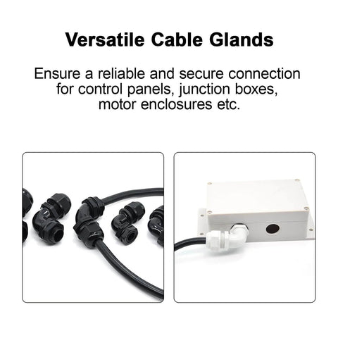 M25 Cable Gland 90 Degree Adjustable Right Angle Strain Relief For 13 To 18mm Cables Cord Connectors Nylon Joints With Gaskets 2 Pack Black Ideal For Electrical Boxes And Panels