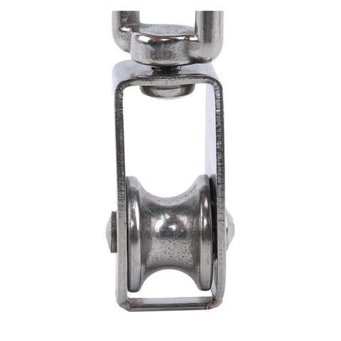 M25 Stainless Steel Pulley Single/Double Wheel Swivel Lifting Rope Pulley Set Bearing Lifting Wheel Tools(M25,Double Pulley)