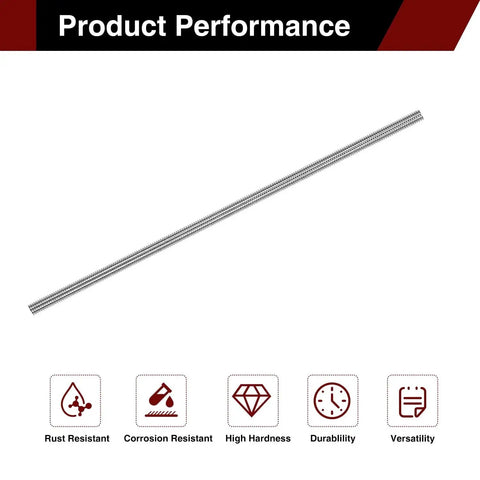 Five-piece set of M2x200mm fully threaded rods in 304 stainless steel delivers rust-resistant strength for furniture assembly.