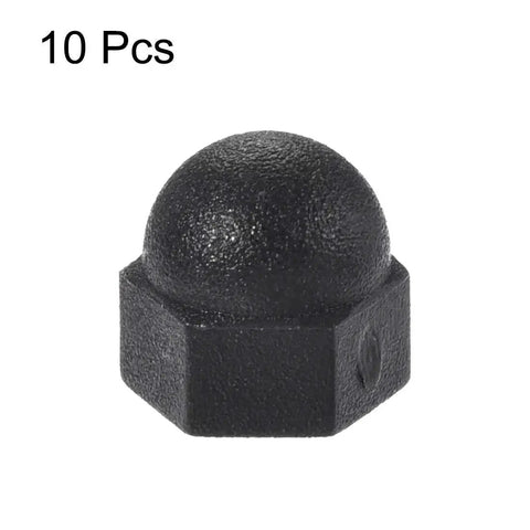 Single black M3 nylon nut cap from Ten Pieces M3 Nylon Nut Caps Inner Threaded Protection Covers Black Set For Bolts And Fasteners.