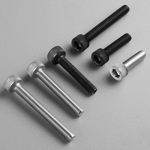 180Pcs M3 By 30mm Hex Socket Head Cap Screws 12.9 Grade Alloy Steel Black Oxide Allen Drive Full Thread With Spanner arranged on surface