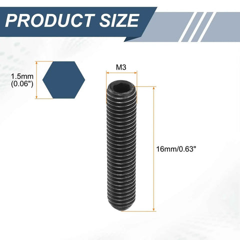 10 Pieces Screw Thread Ball Plungers M3 X 16mm High Carbon Steel Hex Socket Spring Plungers For Lubrication And Pneumatic Tools