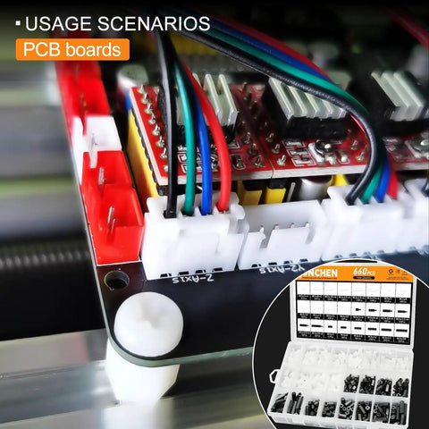 Dope M3 Hex Spacers Standoffs Kit With 660 Pieces Nylon Black And White For PCBs And Computer Motherboards in use on PCB