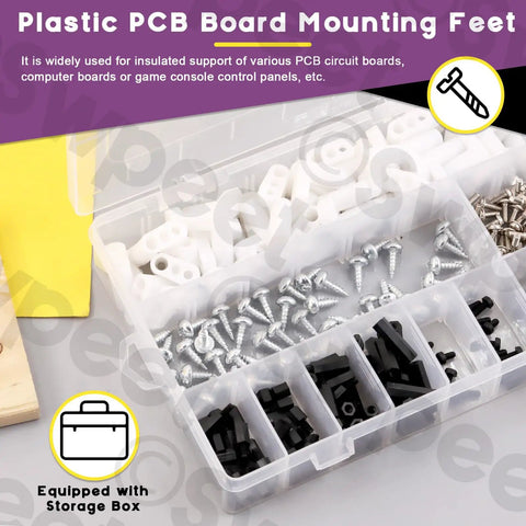 M3 Nylon Standoff Kit for Circuit Boards 321 Pieces Including Black Hex Spacers Nuts Screws and PCB Feet Insulated Mounting