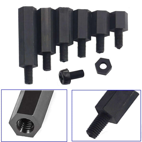 M3 Nylon Standoffs Hex Spacers Screws Nuts Assorted Kit For RC FPV Drone Quad Copter Frame And PCB Boards 180 Pieces Includes 6 Types M3 Threaded Male Female Standoffs For Electronics Projects