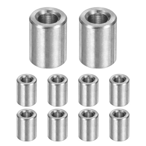 10 Pcs M3 304 Stainless Steel Spacers 3mm ID By 6mm OD By 8mm Length Standoff Bushings Plain Finish Silver For Screws Bolts DIY And Heavy Duty Projects