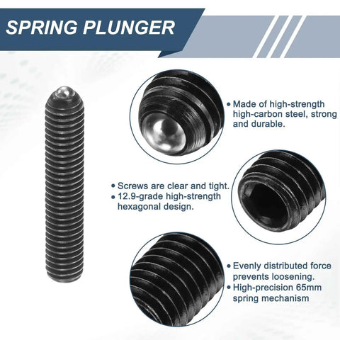 10 Pieces Screw Thread Ball Plungers M3 X 16mm High Carbon Steel Hex Socket Spring Plungers with black finish and key features