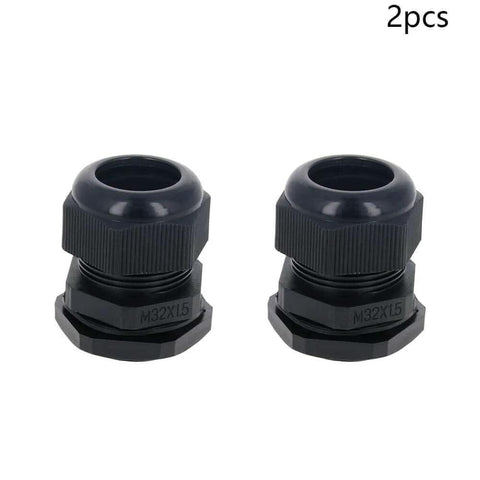 2 Pack M32 Cable Gland Waterproof Plastic Glands Joints Adjustable Connector Black For 16 To 21mm Cable Diameter Built Tough Dustproof PA6 Nylon Sealed Weatherproof Entry Fits Industrial Enclosures And Outdoor Electrical Boxes