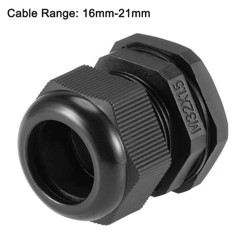 Premium M32 Cable Gland 16mm To 21mm Waterproof Nylon Joint With Locknut And Washer Black 20pcs For Tough Outdoor Electrical Enclosures Anti Loosening Design For Reliable Sealing And Easy Assembly